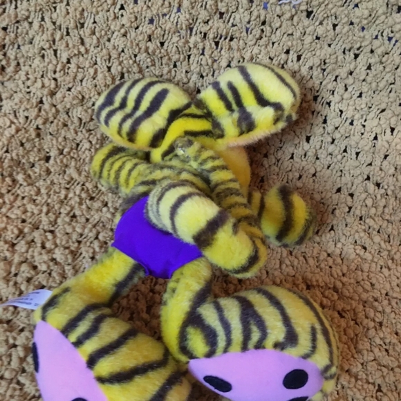 VINTAGE Diddle MOUSE Yellow Tiger Stripes STUFFED Bendable Thomas GOLETZ. - Picture 3 of 6